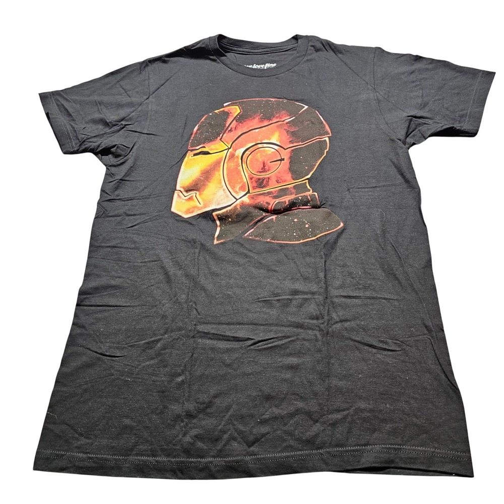 Marvel WeLoveFine Iron Man Graphic T Shirt Mens Medium Black Galaxy Helmet Tee